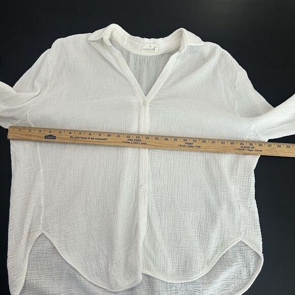 The Handloom Los Angeles Echo Maxi Shirt White Turkish Cotton Gauze One Size - Picture 9 of 13